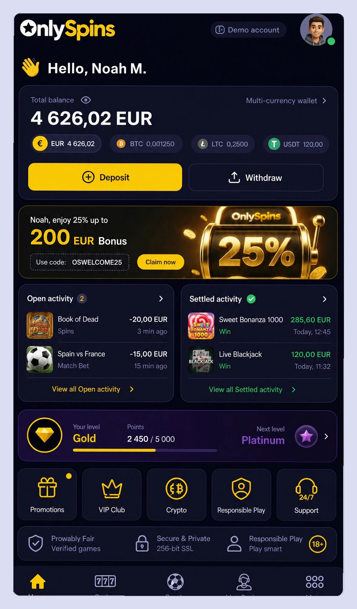 OnlySpins — casino free spins χωρισ ταυτοποιηση